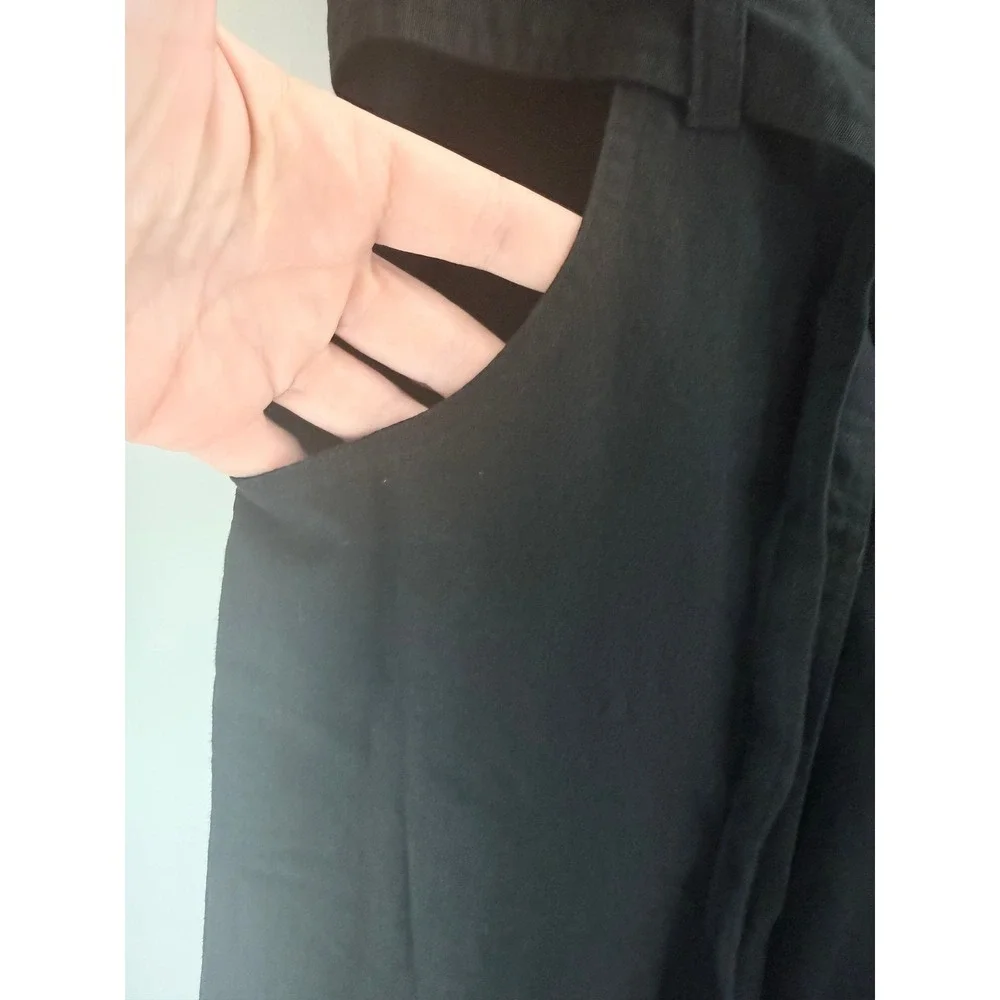Billabong Black Button Front Wide Leg Jumpsuit Cropped Linen‎ Belted Sz M Beachy